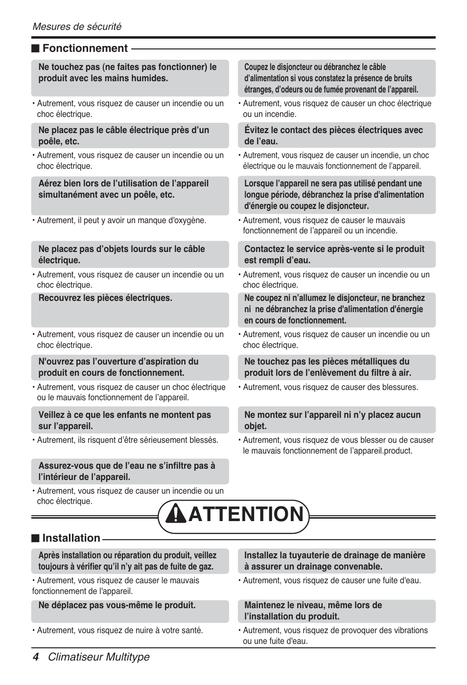Attention | LG FM15AH-UL3 User Manual | Page 94 / 147