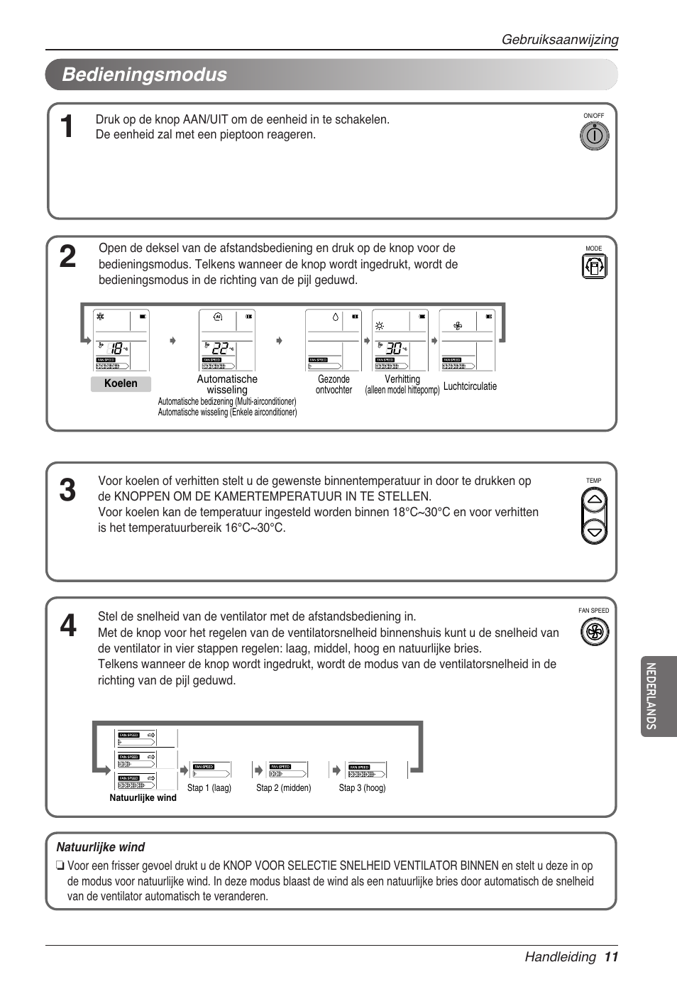 Bedieningsmodus | LG CC07AWV User Manual | Page 151 / 381
