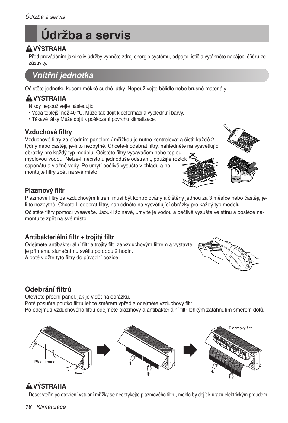 Údržba a servis, Vnitřní jednotka | LG CC07AWV User Manual | Page 218 / 381