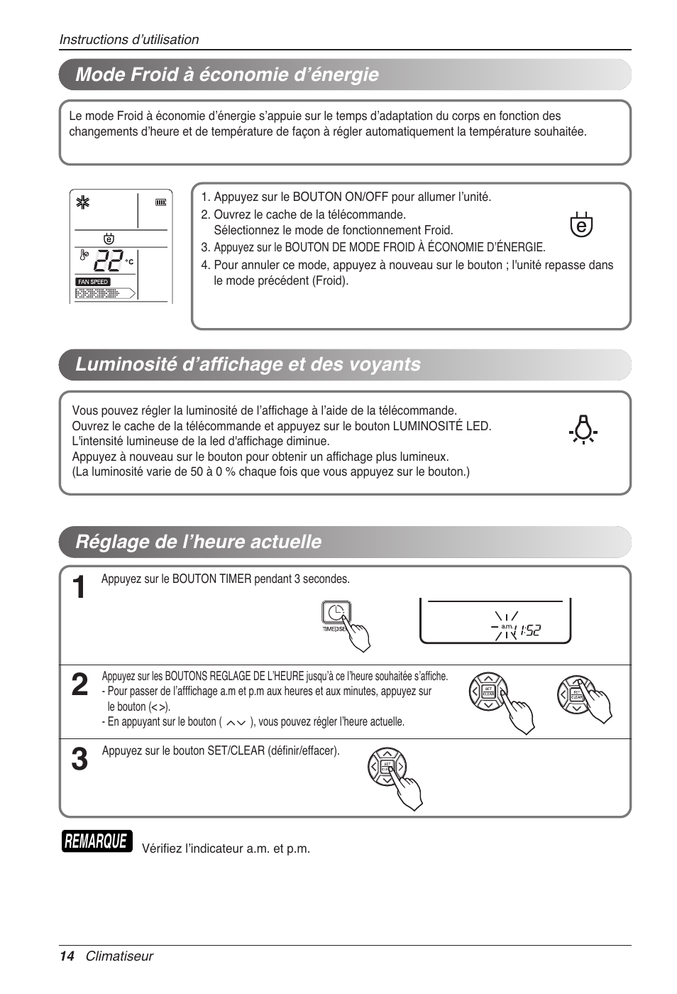Remarque | LG CC07AWV User Manual | Page 74 / 381