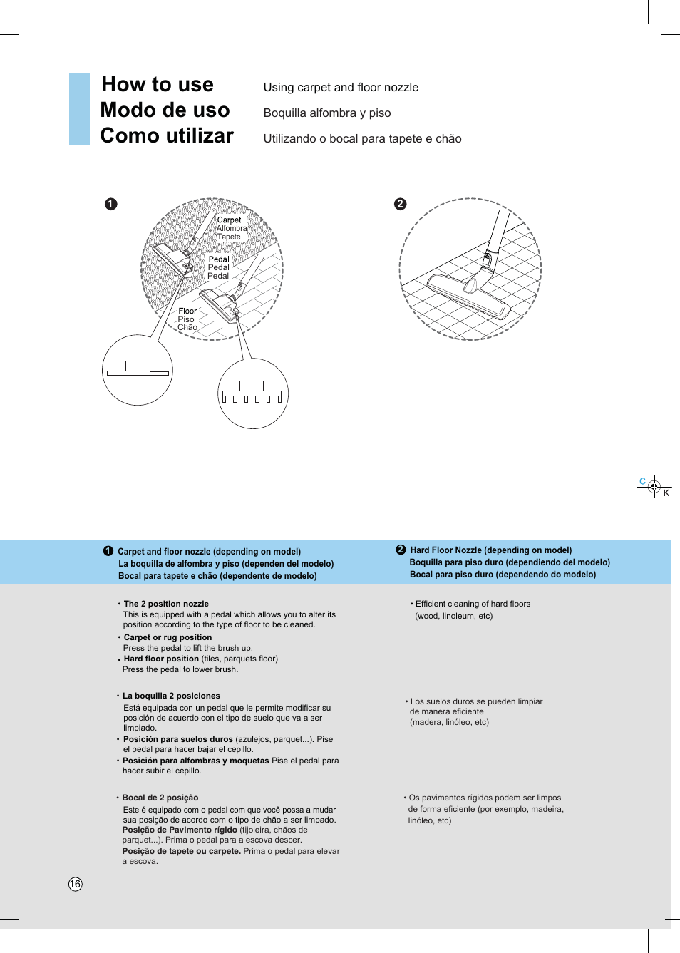 How to use, Modo de uso, Como utilizar | LG VC4918NNTQ User Manual | Page 17 / 27