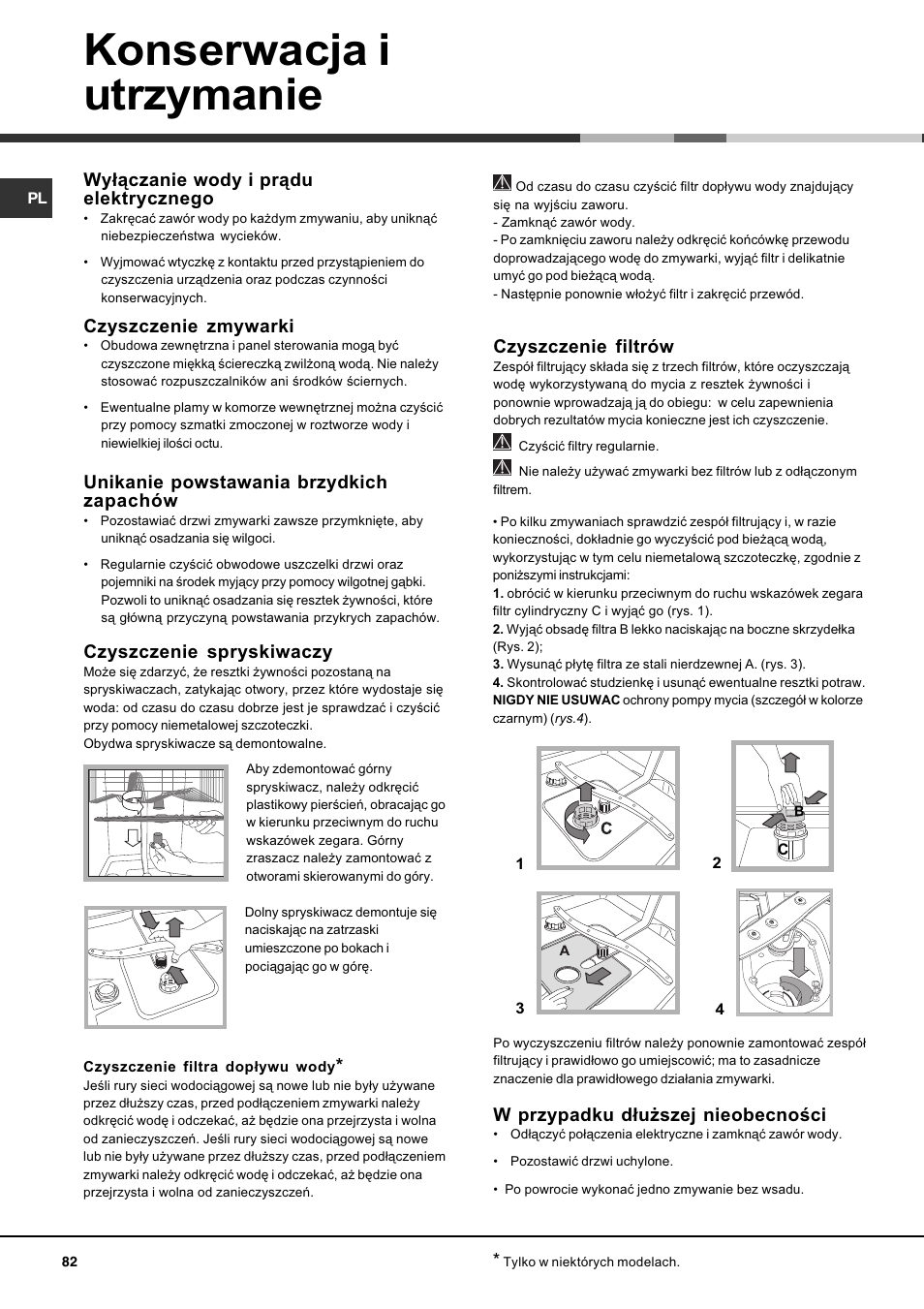 Konserwacja i utrzymanie | Hotpoint Ariston LDF 12314E X EU User Manual | Page 82 / 84