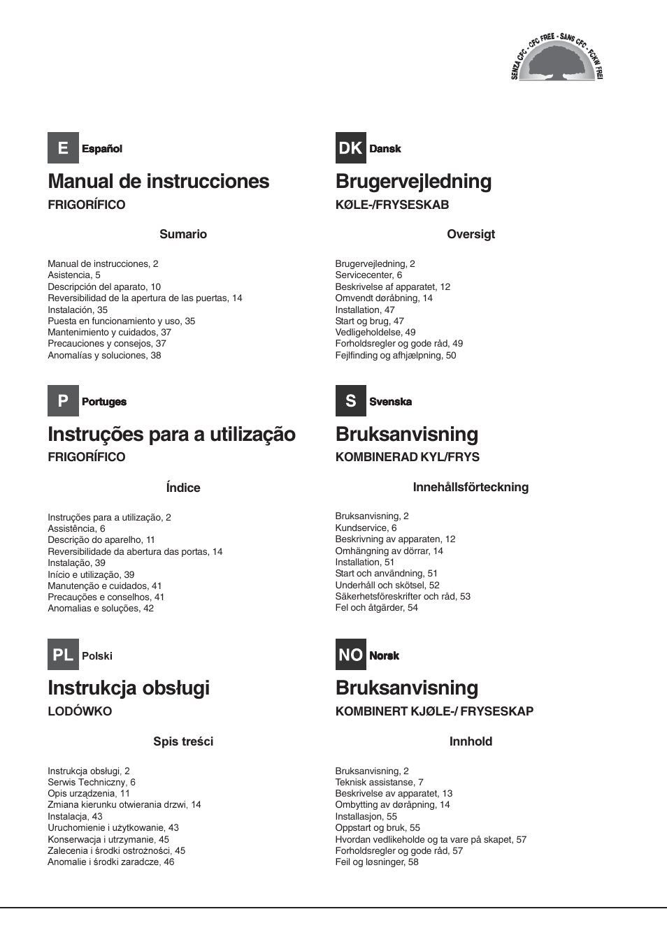 Manual de instrucciones, Instruções para a utilização, Instrukcja obsługi | Brugervejledning, Bruksanvisning | Hotpoint Ariston Einturer SDS 1721 J-HA User Manual | Page 2 / 64