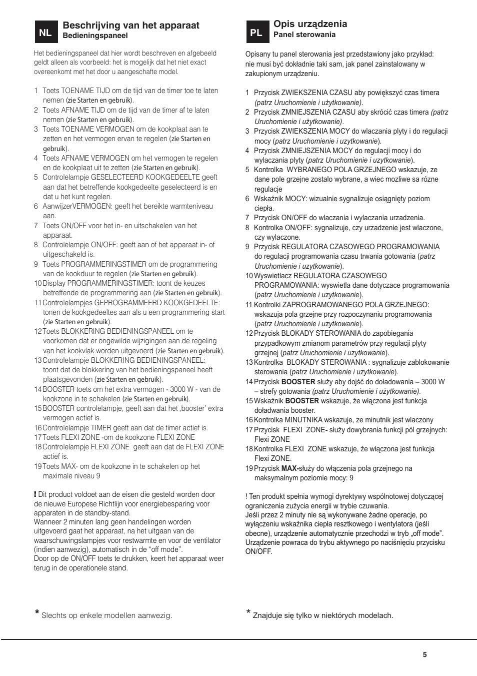 Nl pl beschrijving van het apparaat, Opis urządzenia | Hotpoint Ariston KIO 632 C C User Manual | Page 5 / 80