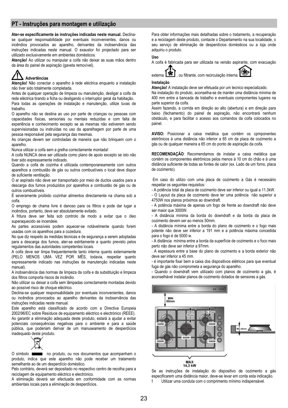 Pt - instruções para montagem e utilização | AEG DH1690-M User Manual | Page 23 / 77