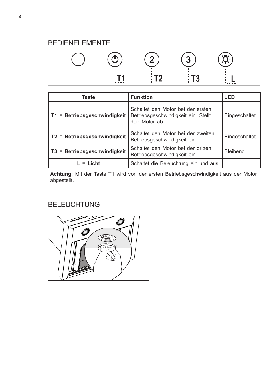 Bedienelemente beleuchtung | AEG X69453MD0 User Manual | Page 8 / 96