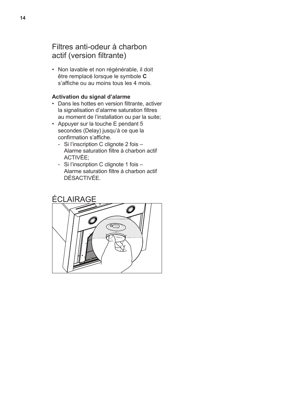 Éclairage | AEG X59143MD0 User Manual | Page 14 / 72