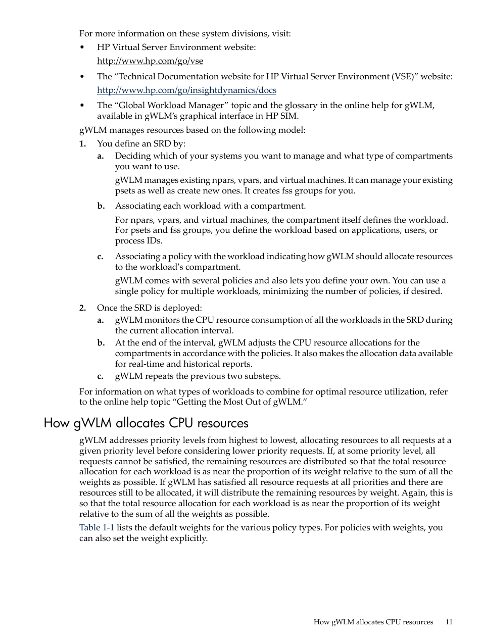 How gwlm allocates cpu resources | HP Matrix Operating Environment Software User Manual | Page 11 / 68