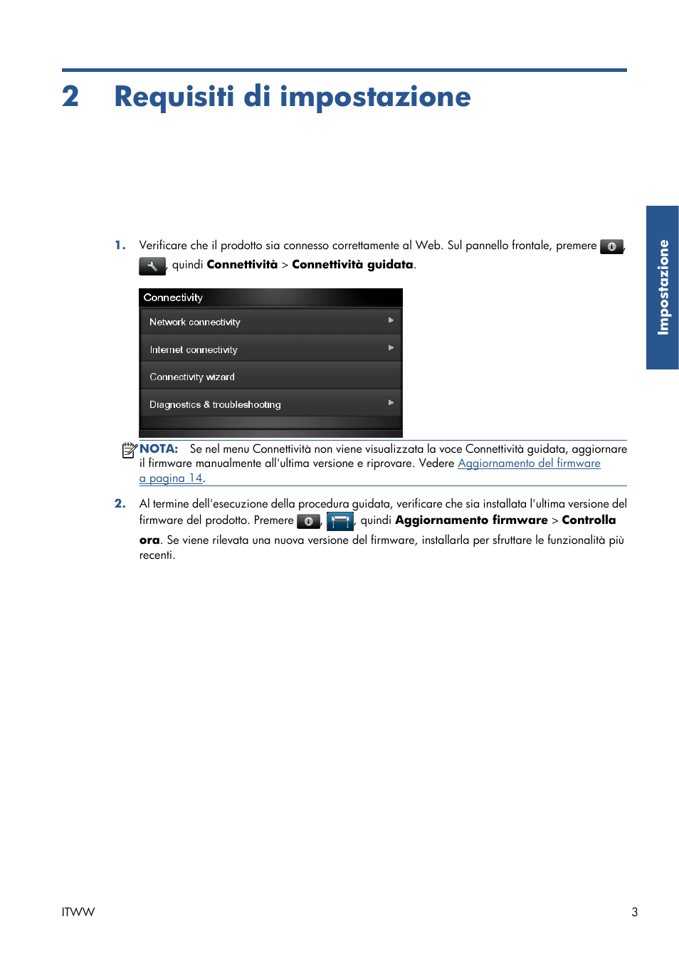 Requisiti di impostazione, 2 requisiti di impostazione | HP Серия принтеров HP Designjet T1300 ePrinter User Manual | Page 50 / 412