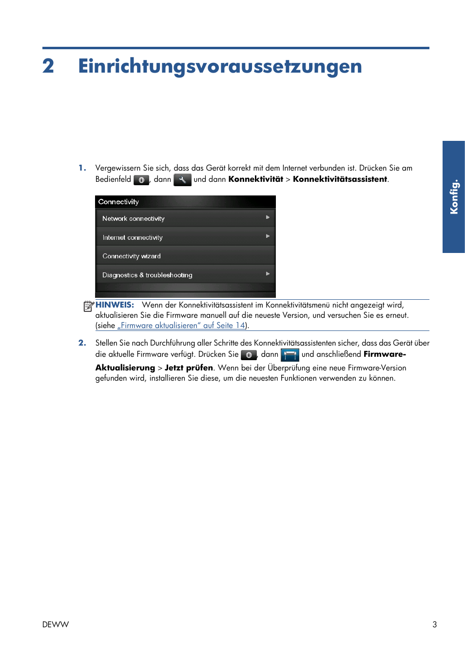 Einrichtungsvoraussetzungen, 2 einrichtungsvoraussetzungen, Einrichtungsvoraussetzungen“ auf seite 3 | HP Серия принтеров HP Designjet T1300 ePrinter User Manual | Page 71 / 412