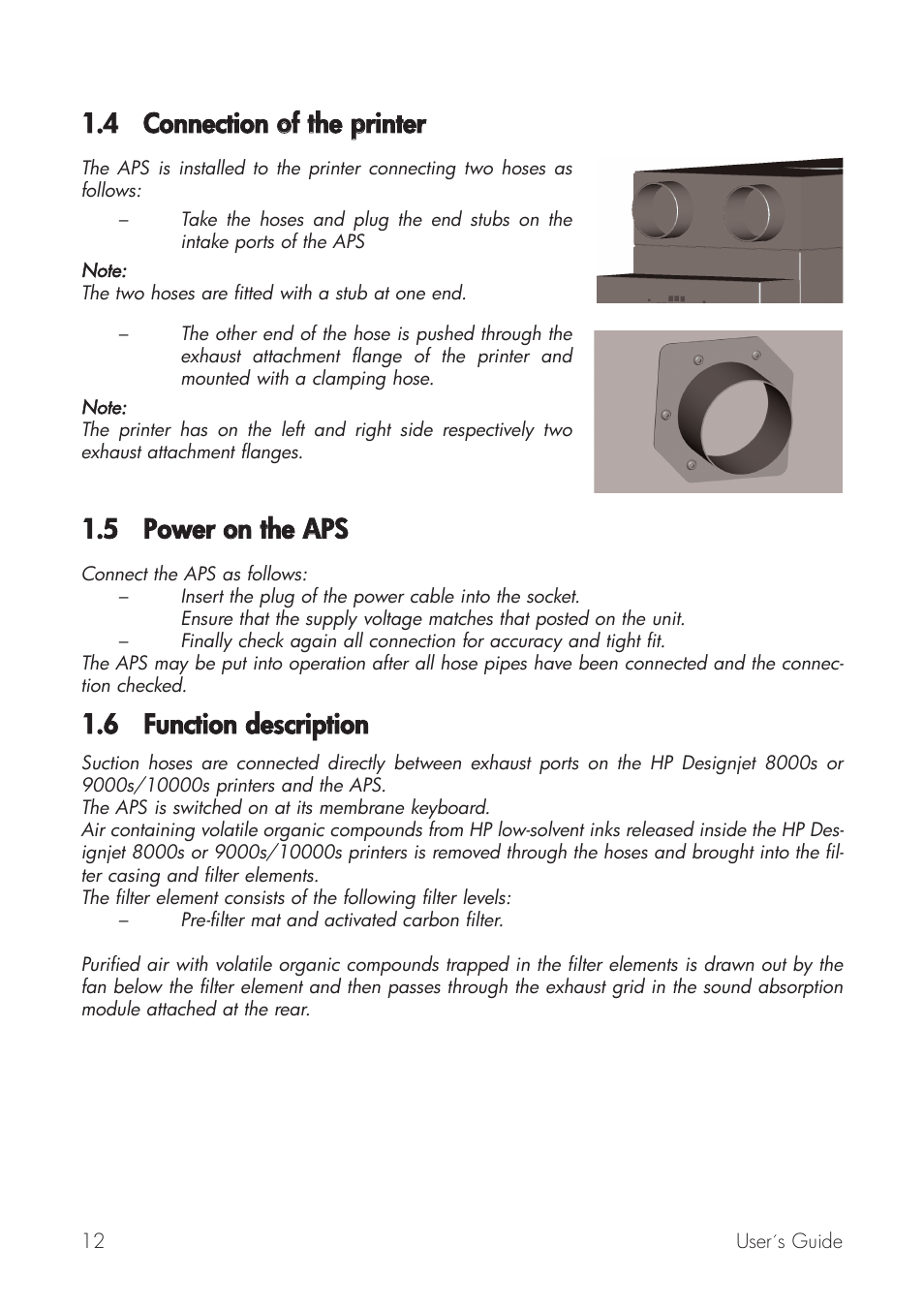 4 connection oof tthe pprinter, 5 power oon tthe a aps, 6 function ddescription | HP Принтер серии HP Designjet 9000s User Manual | Page 12 / 392