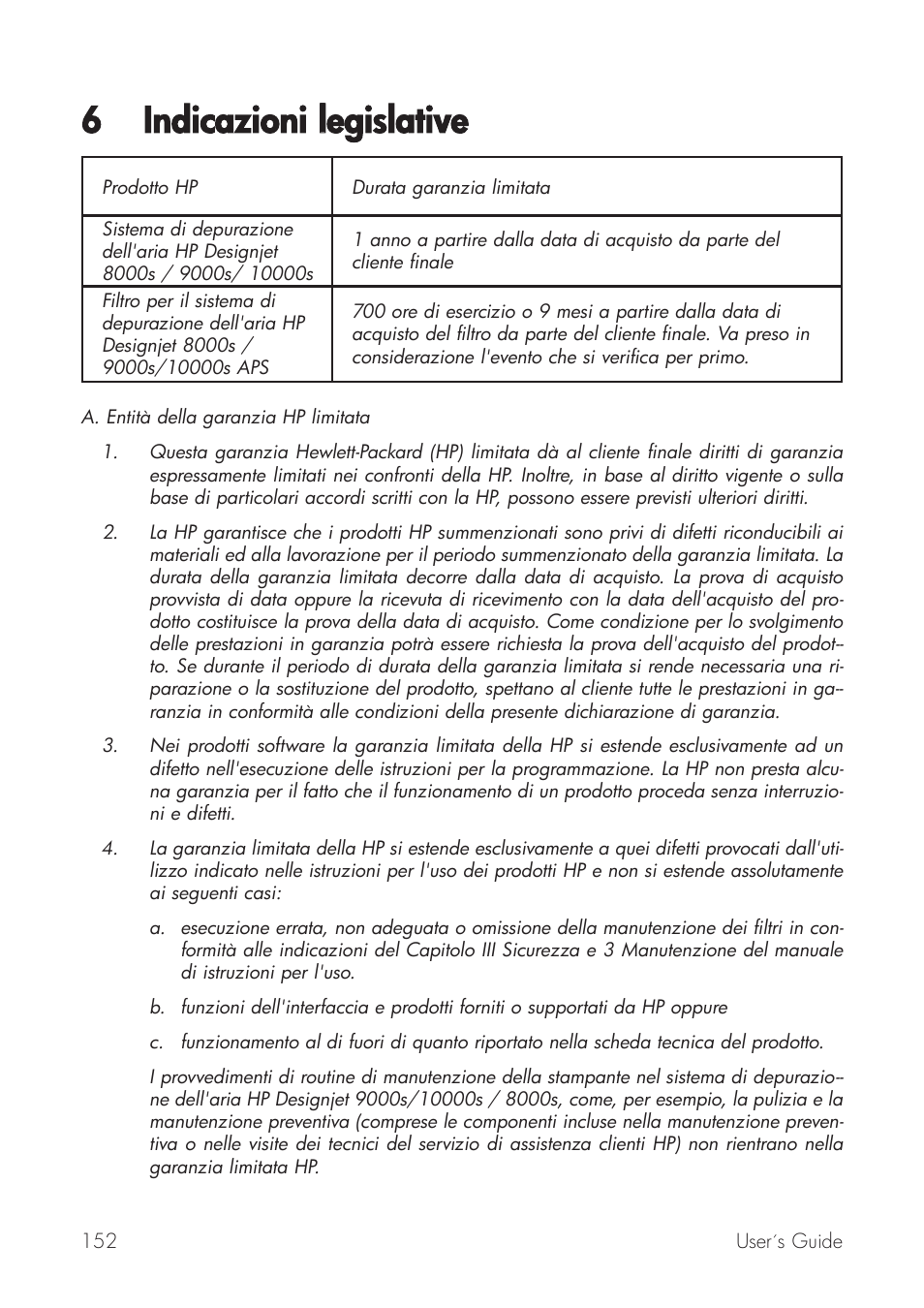 6 indicazioni llegislative | HP Принтер серии HP Designjet 9000s User Manual | Page 152 / 392