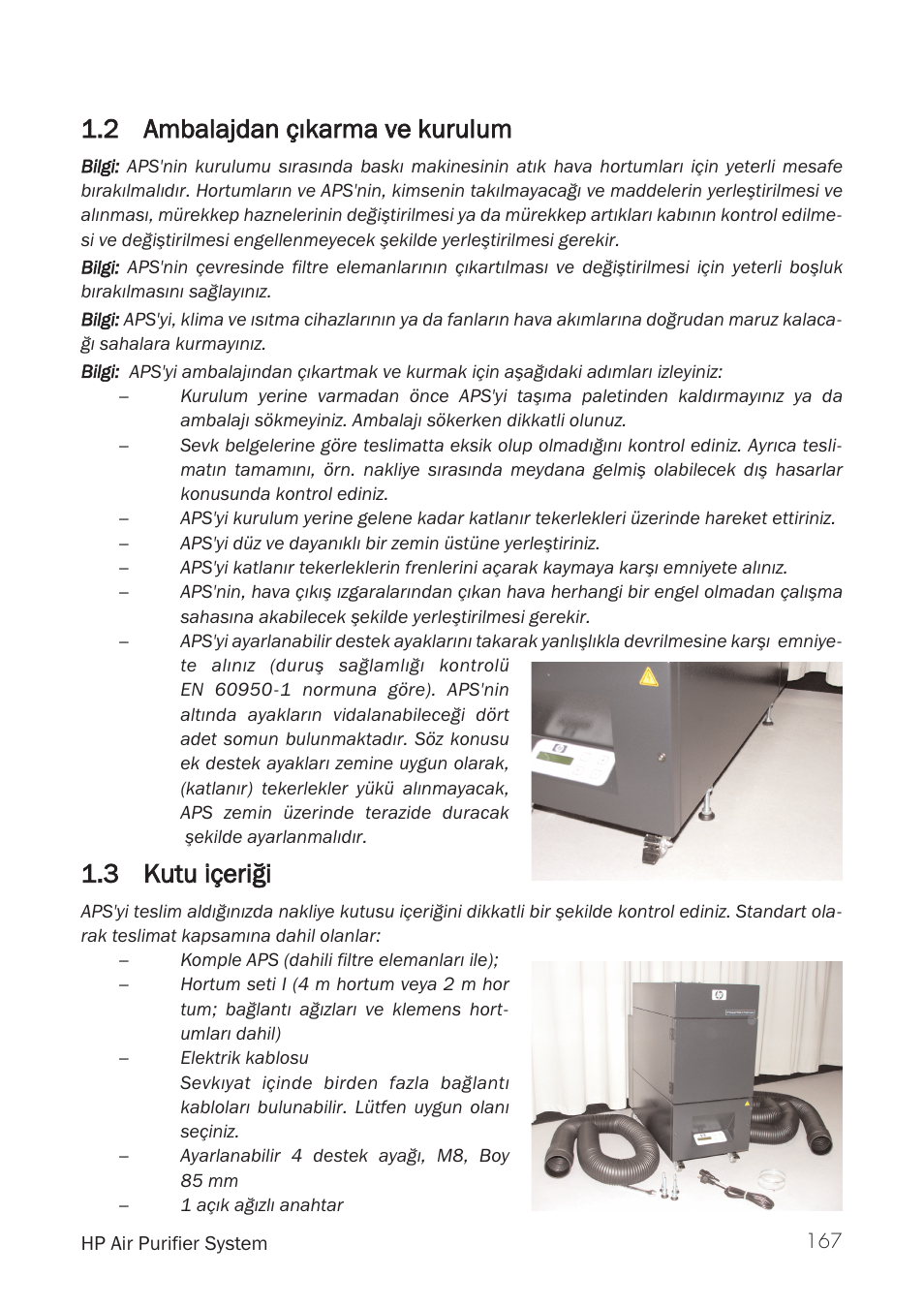 2 ambalajdan ççýkarma vve kkurulum, 3 kutu iiçeriði | HP Принтер серии HP Designjet 9000s User Manual | Page 167 / 392