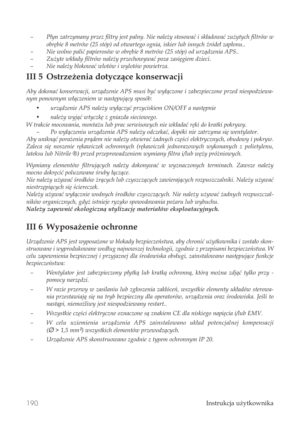 Iii 5 ostrzeżenia dotyczące konserwacji, Iii 6 wyposażenie ochronne | HP Принтер серии HP Designjet 9000s User Manual | Page 190 / 392