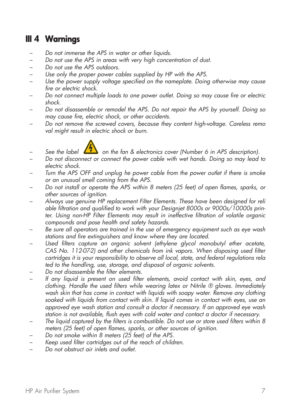 Iii 44 warnings | HP Принтер серии HP Designjet 9000s User Manual | Page 7 / 392