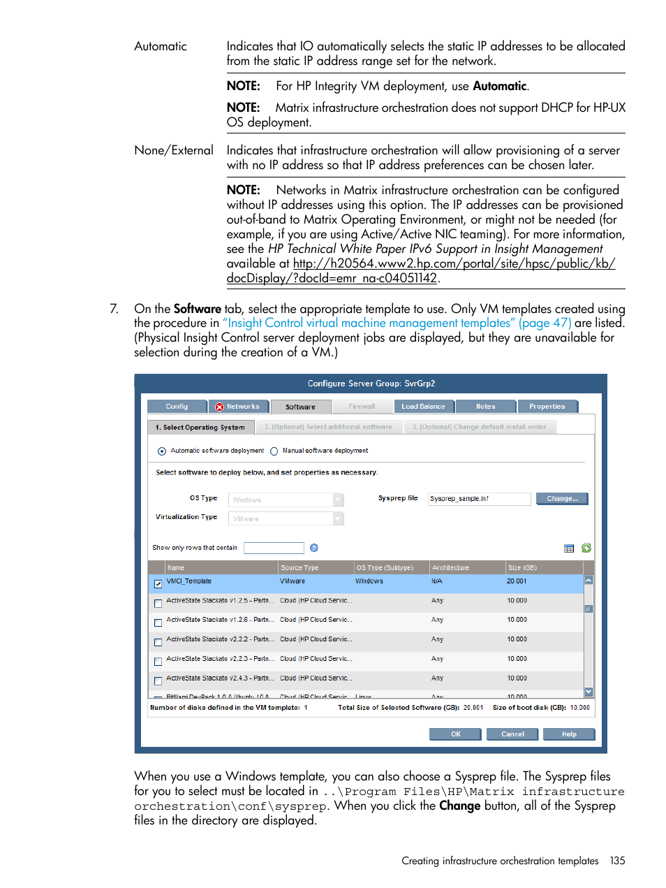 HP Matrix Operating Environment Software User Manual | Page 135 / 264