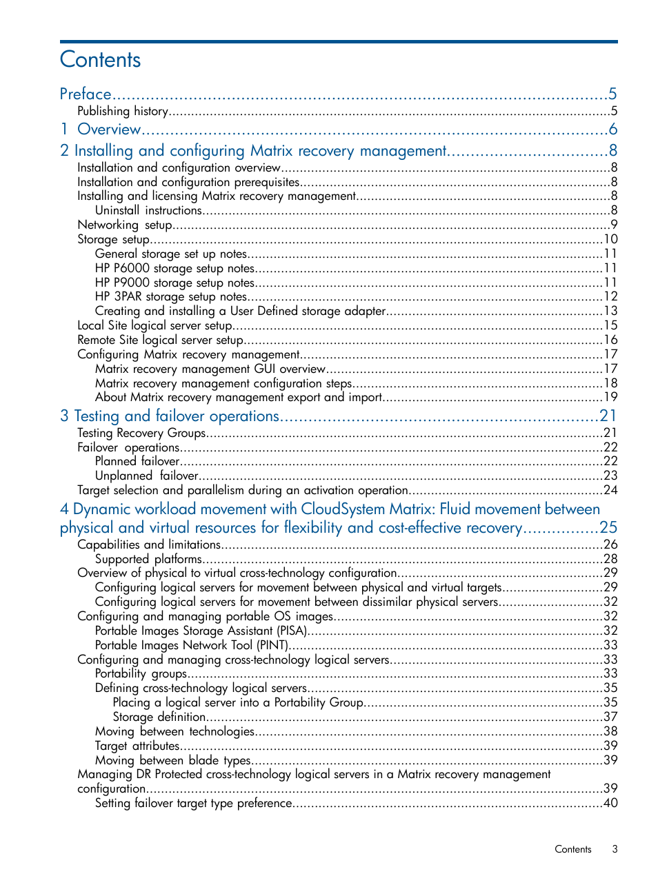 HP Matrix Operating Environment Software User Manual | Page 3 / 58