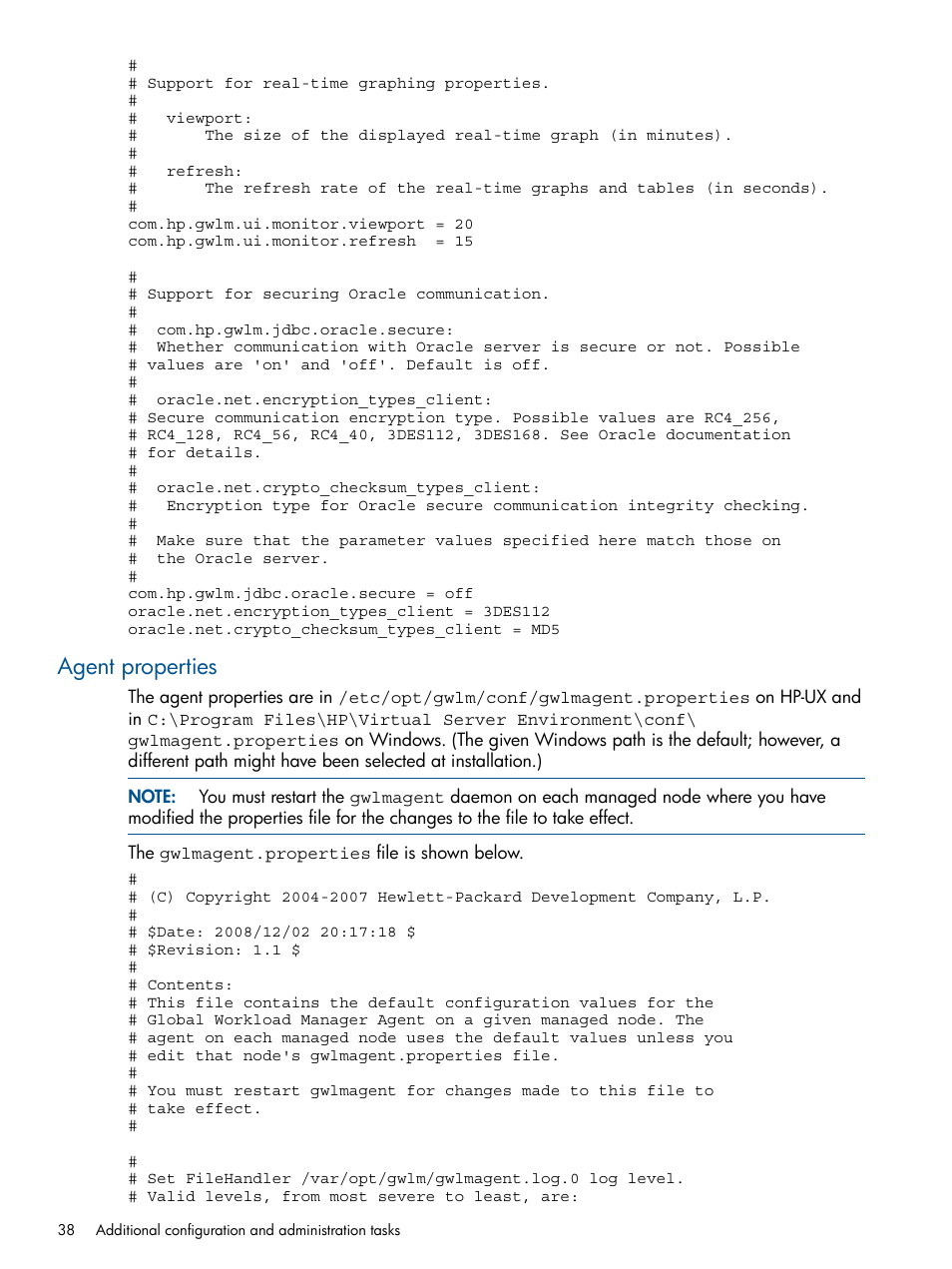 Agent properties | HP Matrix Operating Environment Software User Manual | Page 38 / 67