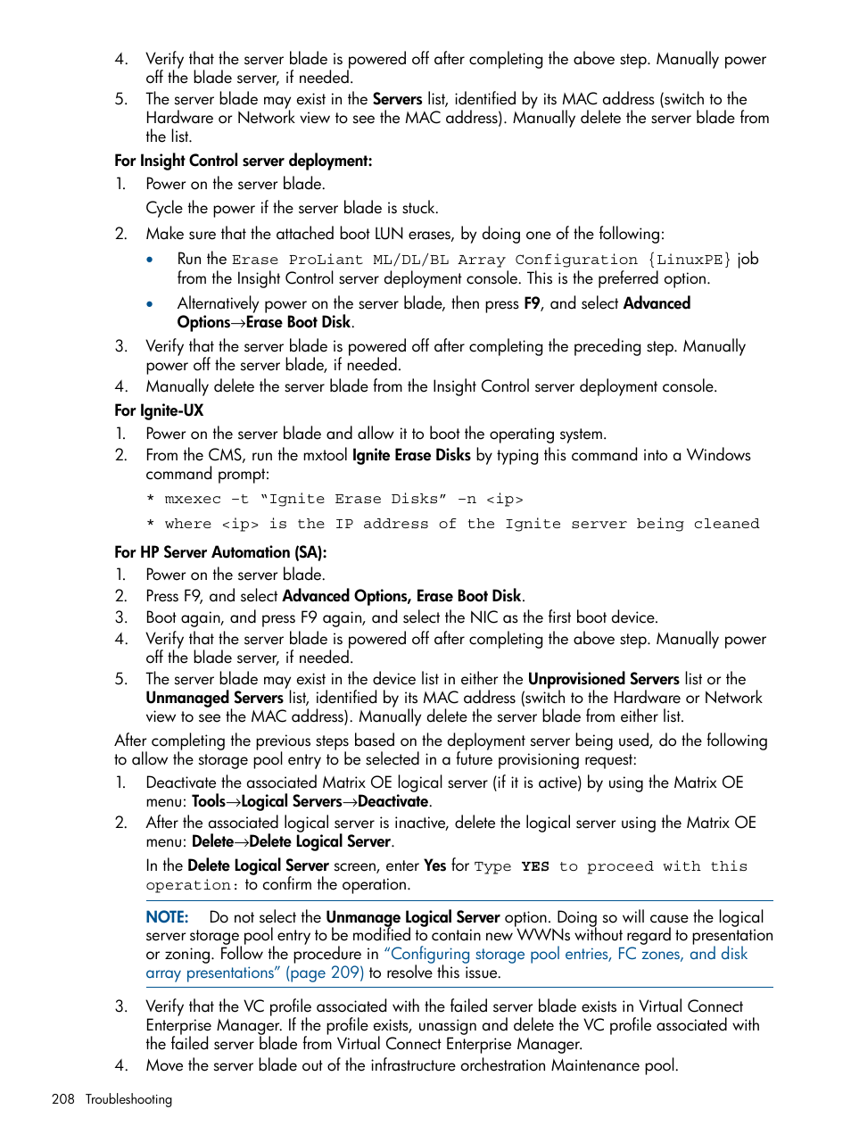 HP Matrix Operating Environment Software User Manual | Page 208 / 232