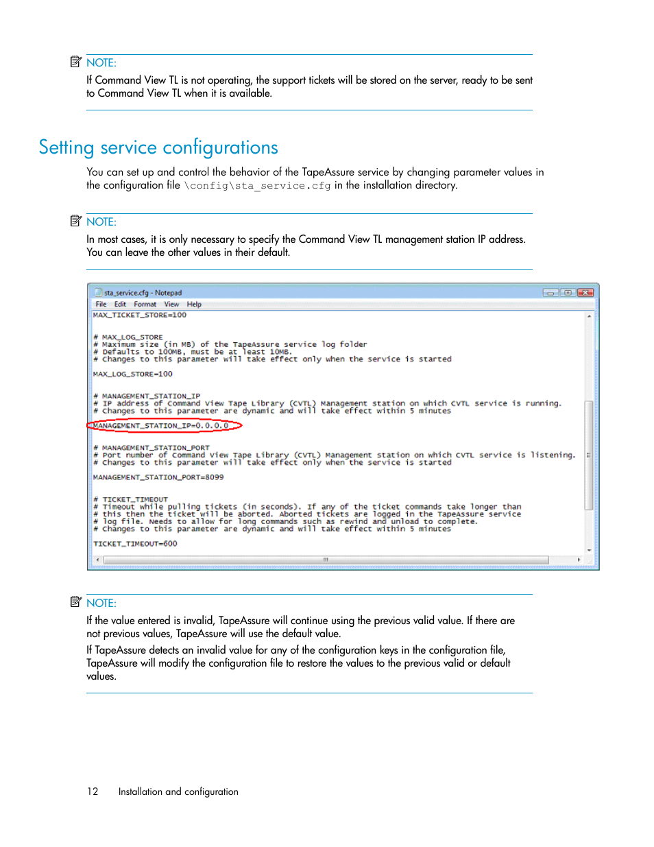 Setting service configurations | HP StoreEver Ultrium Tape Drives User Manual | Page 12 / 40