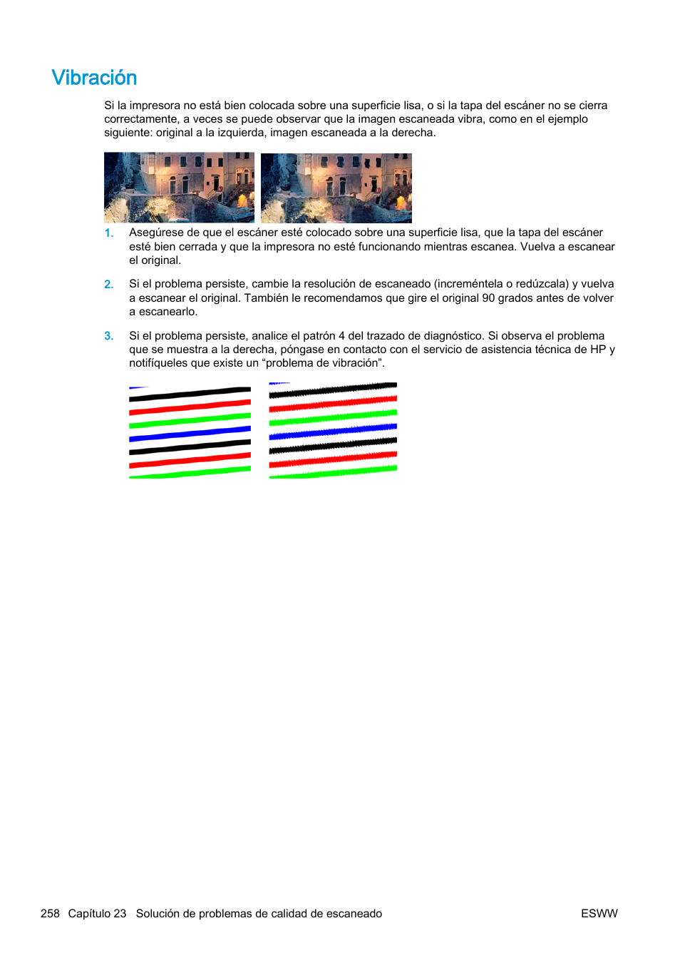 Vibración | HP eMFP HP Designjet serie T2500 User Manual | Page 268 / 322