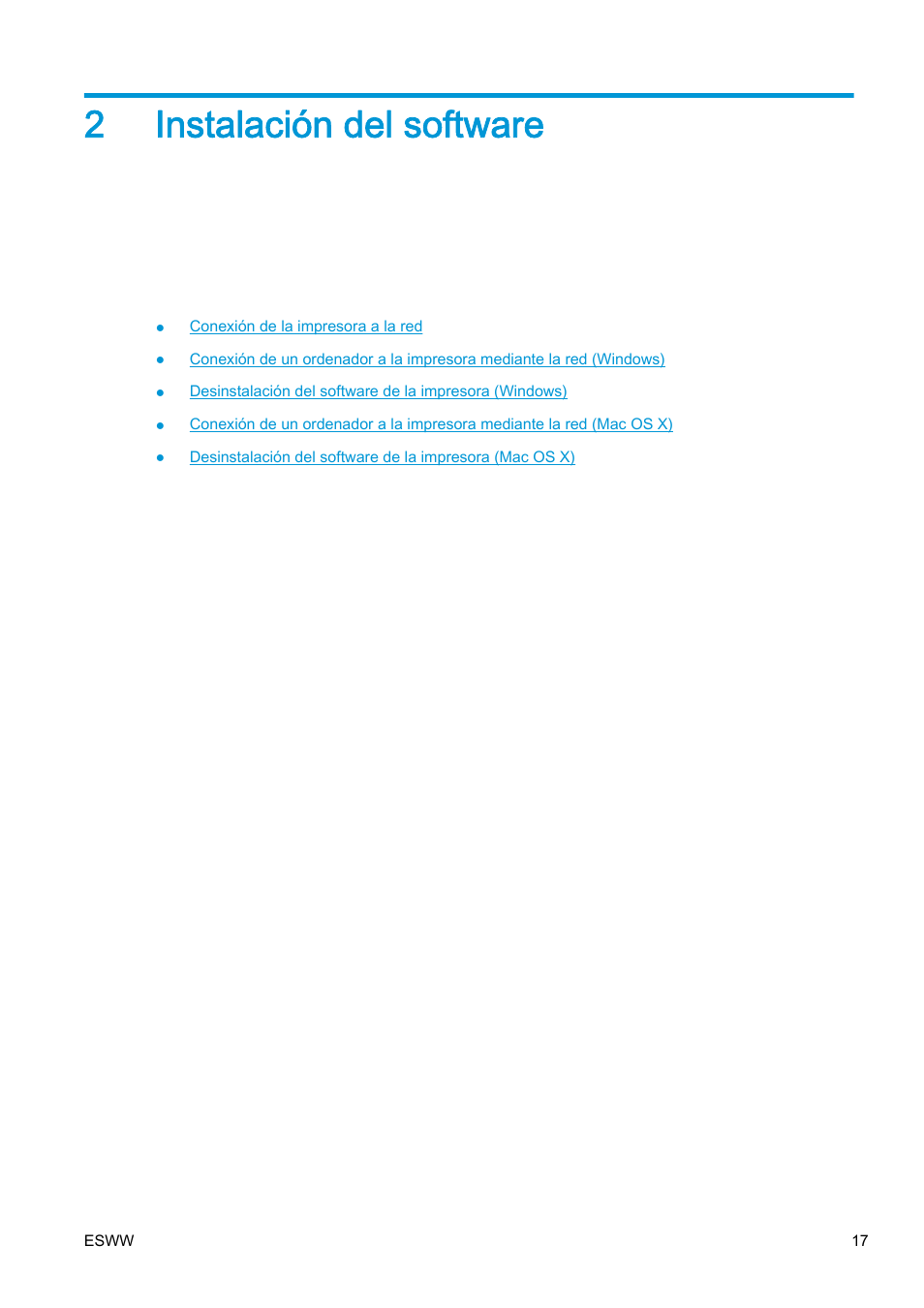 Instalación del software, 2 instalación del software, 2instalación del software | HP eMFP HP Designjet serie T2500 User Manual | Page 27 / 322