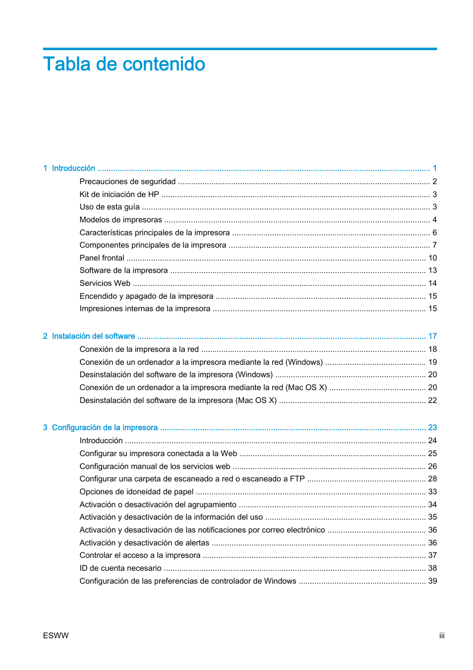 HP eMFP HP Designjet serie T2500 User Manual | Page 3 / 322