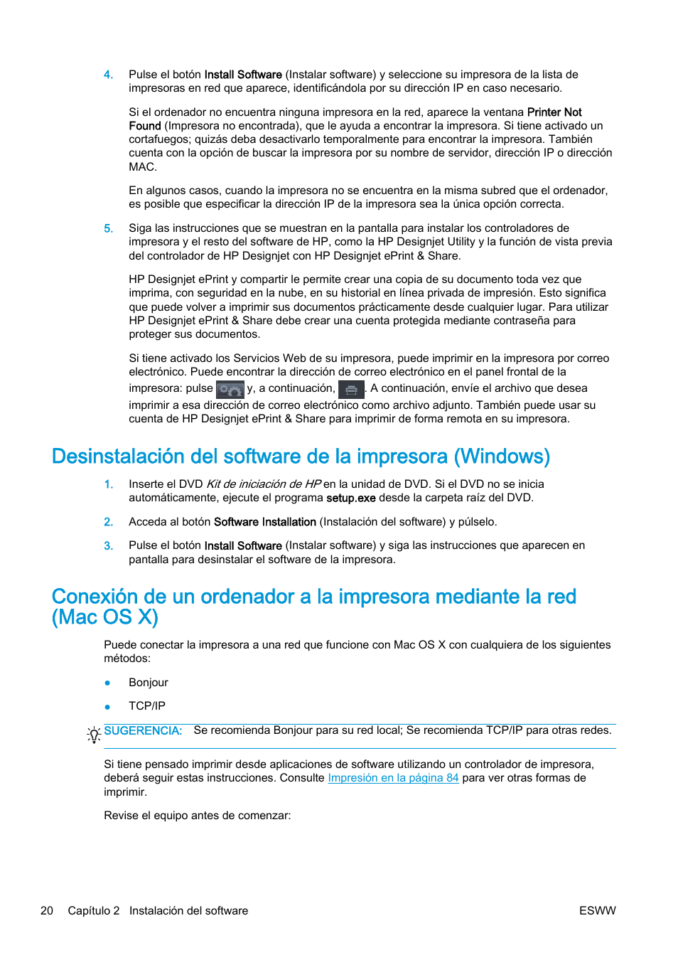 HP eMFP HP Designjet serie T2500 User Manual | Page 30 / 322