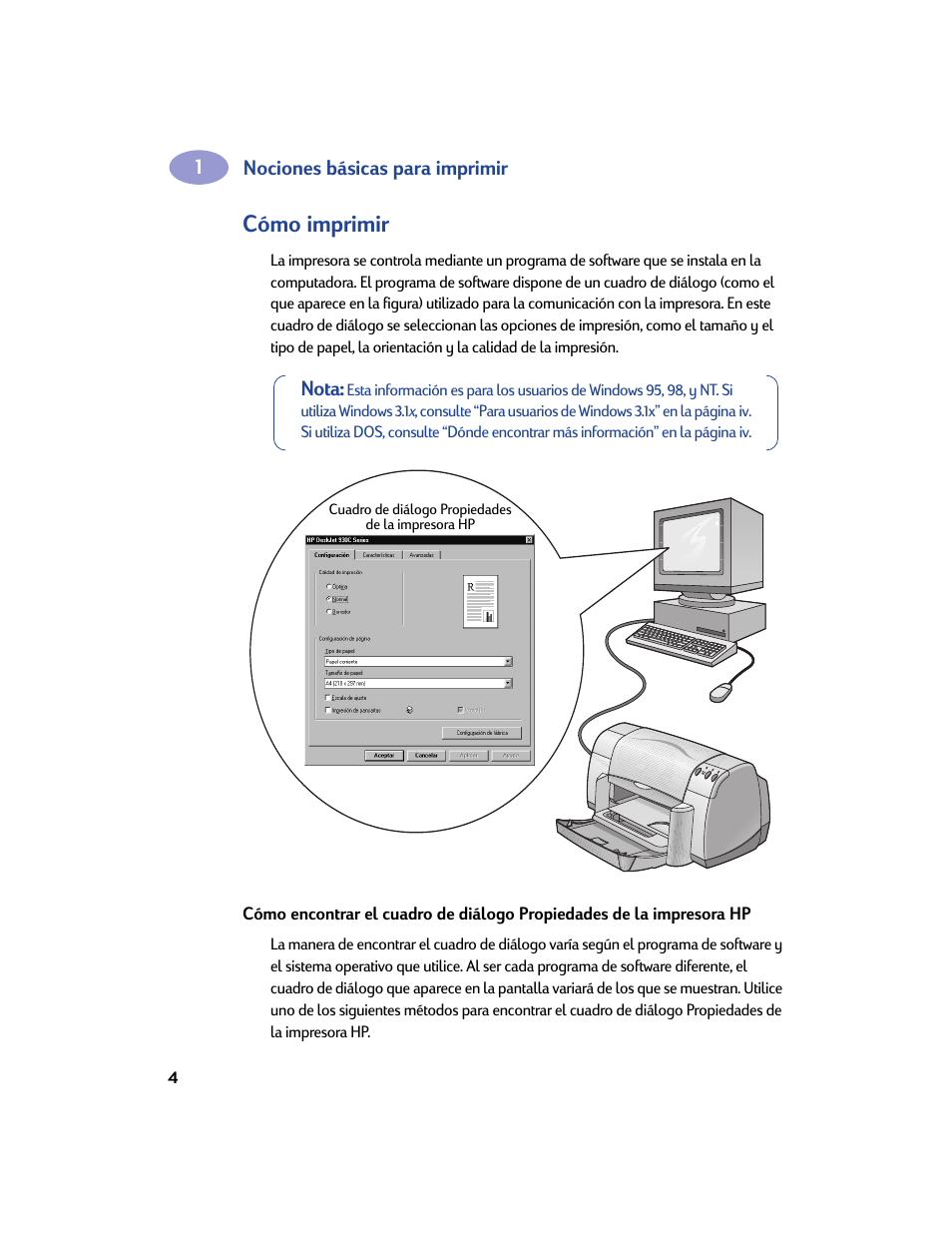 Cómo imprimir | HP Impresora HP Deskjet 932c User Manual | Page 10 / 75