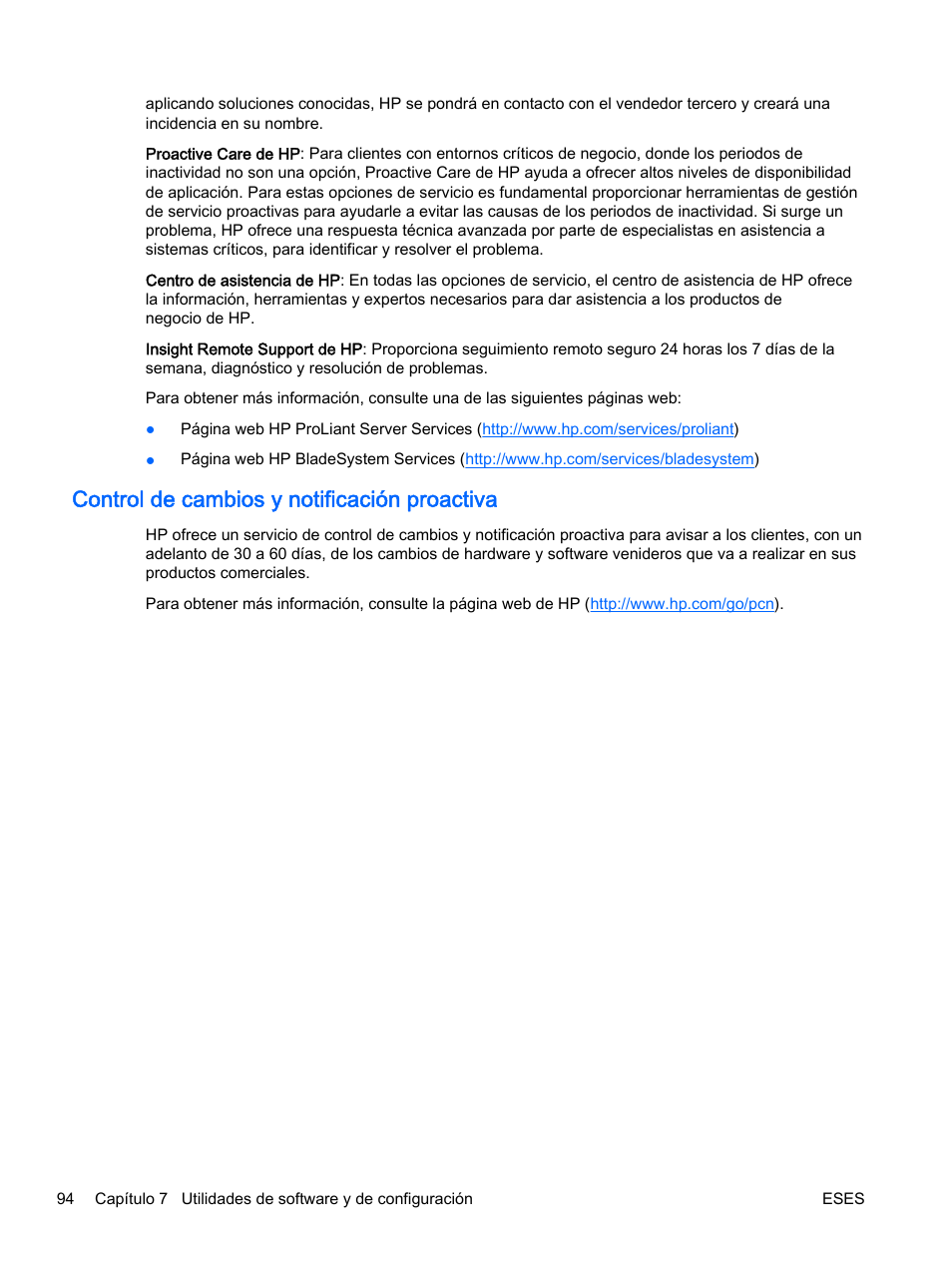 Control de cambios y notificación proactiva | HP Servidor HP ProLiant DL360p Gen8 User Manual | Page 101 / 129