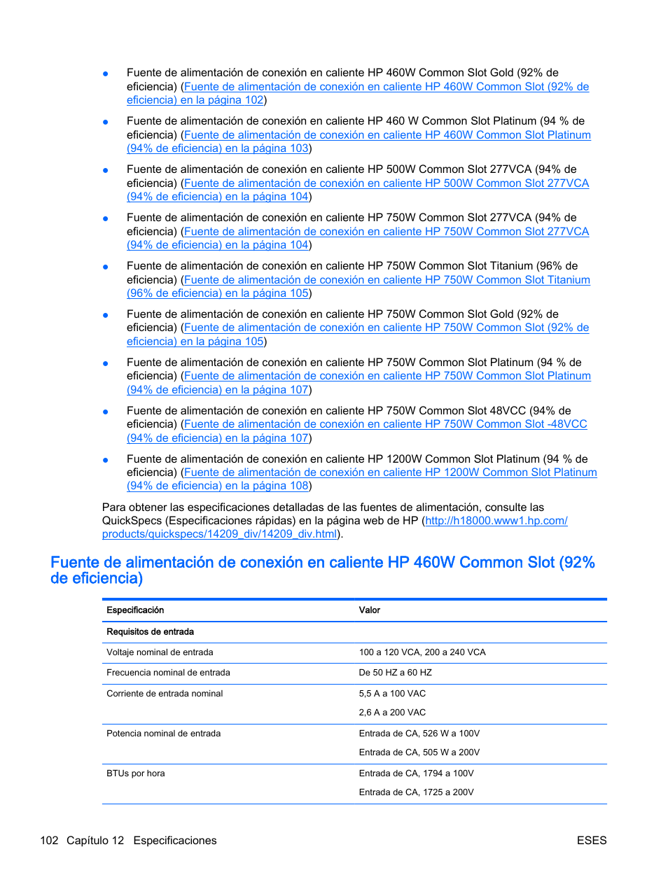 HP Servidor HP ProLiant DL360p Gen8 User Manual | Page 109 / 129