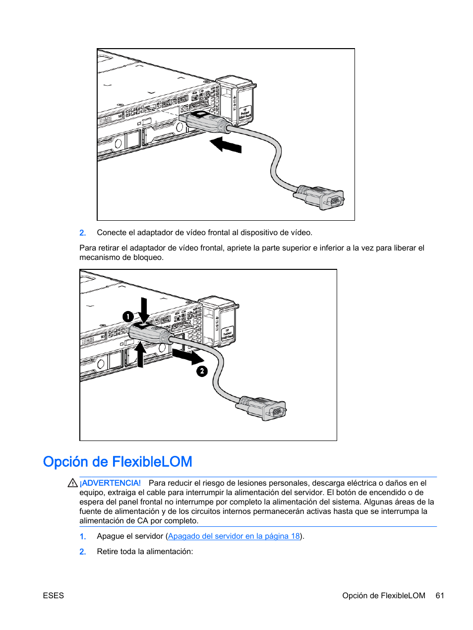 Opción de flexiblelom | HP Servidor HP ProLiant DL360p Gen8 User Manual | Page 68 / 129