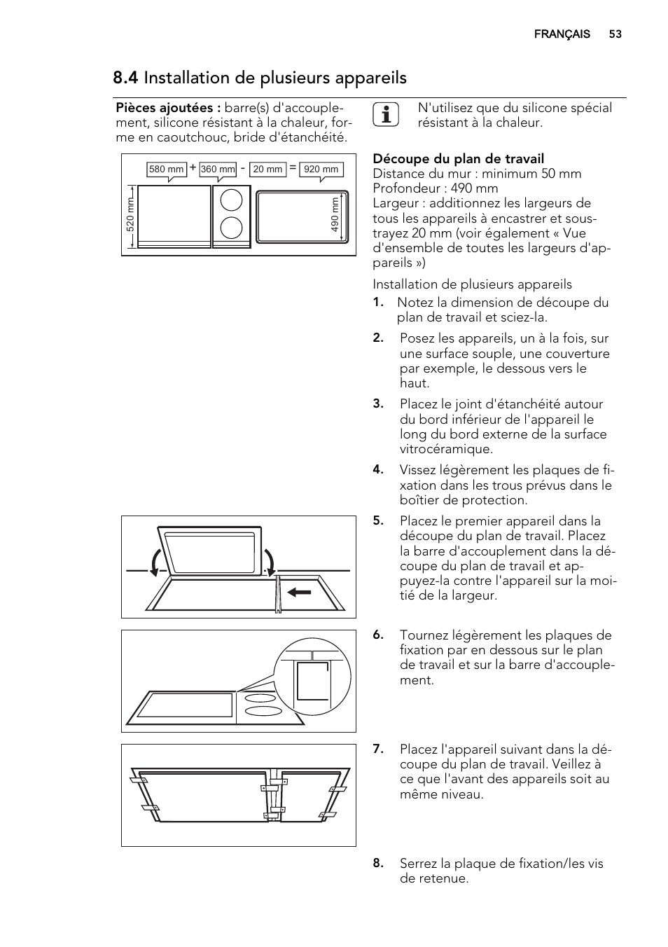 4 installation de plusieurs appareils | AEG HC452600EB User Manual | Page 53 / 76