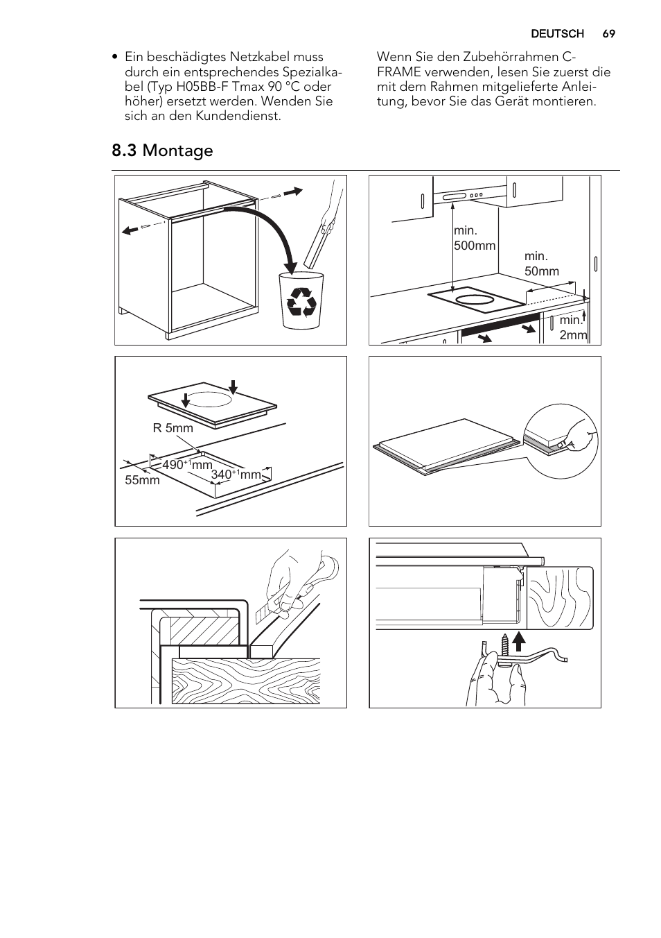 3 montage | AEG HC452600EB User Manual | Page 69 / 76