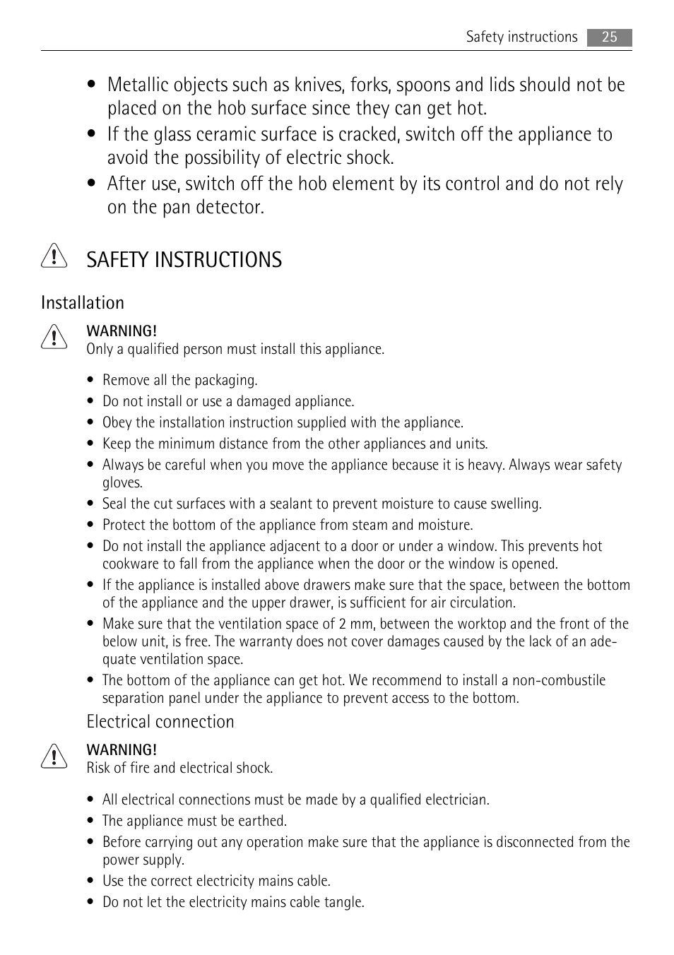 Safety instructions | AEG HC652600EB User Manual | Page 25 / 84