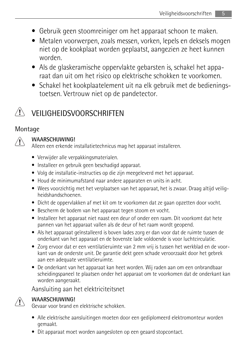 Veiligheidsvoorschriften | AEG HC652600EB User Manual | Page 5 / 84