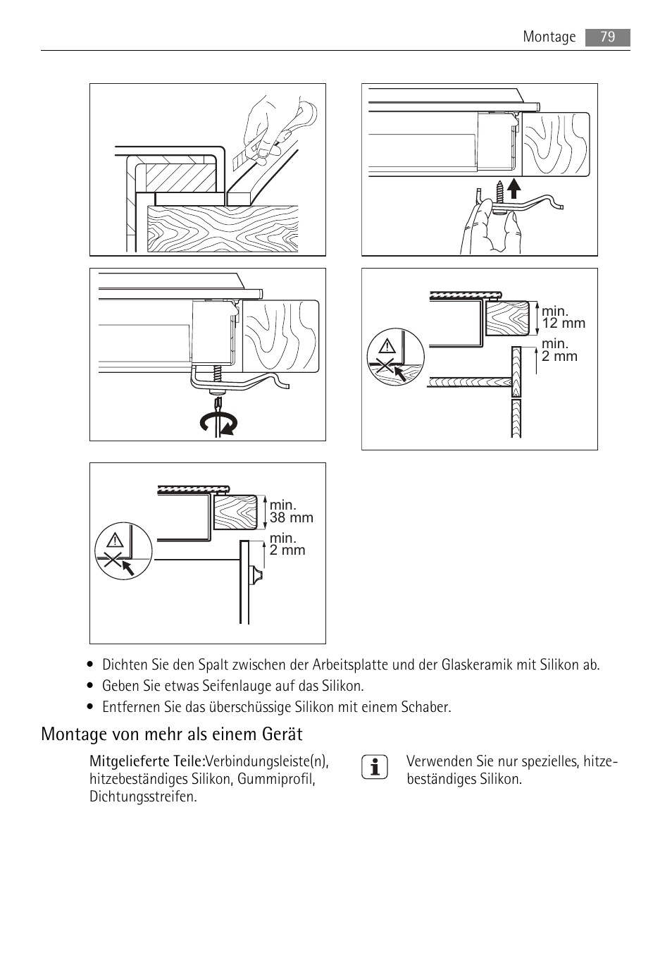 Montage von mehr als einem gerät | AEG HC652600EB User Manual | Page 79 / 84