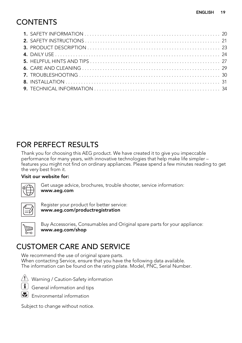 AEG HC451220EB User Manual | Page 19 / 72