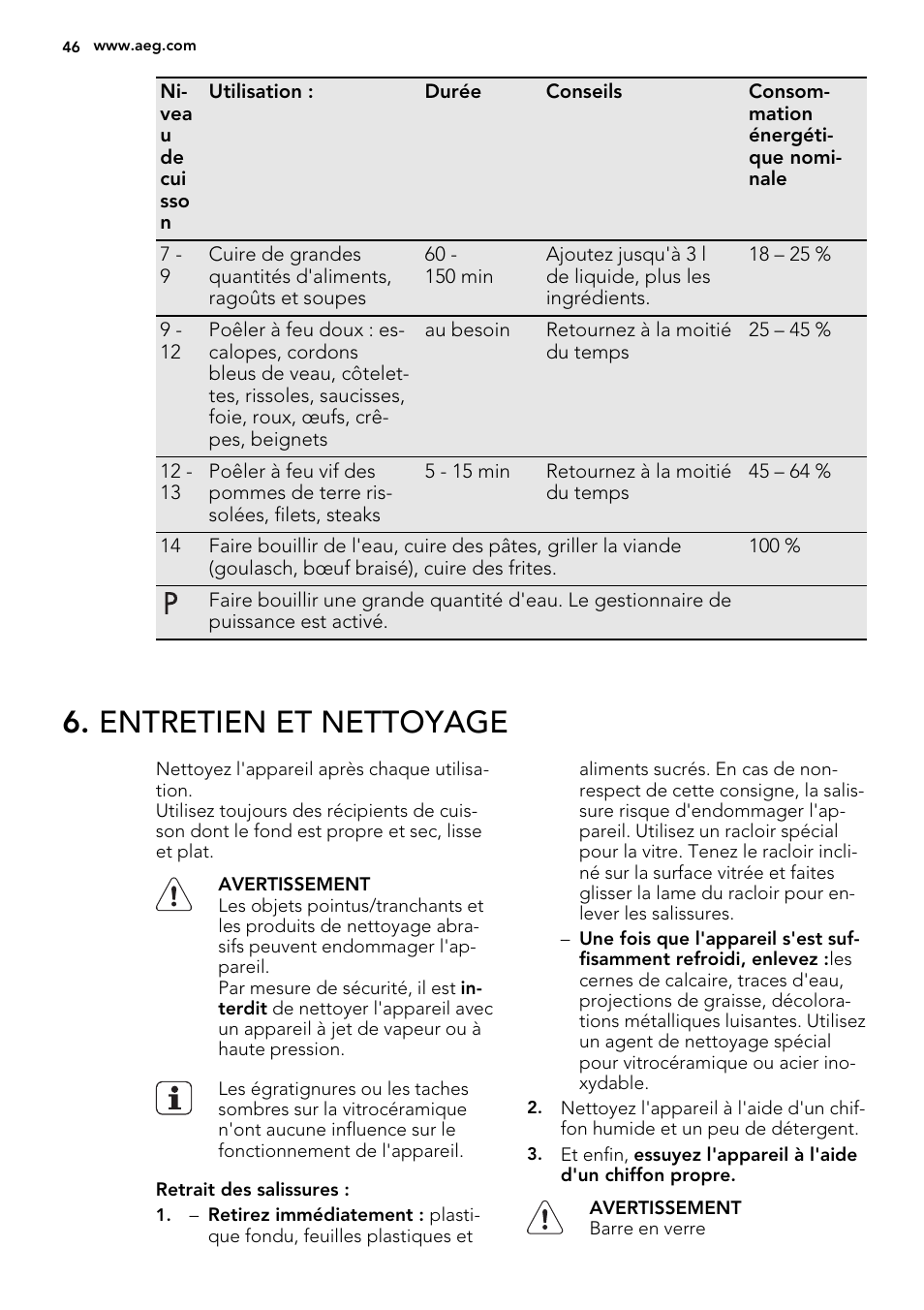 Entretien et nettoyage | AEG HC451220EB User Manual | Page 46 / 72