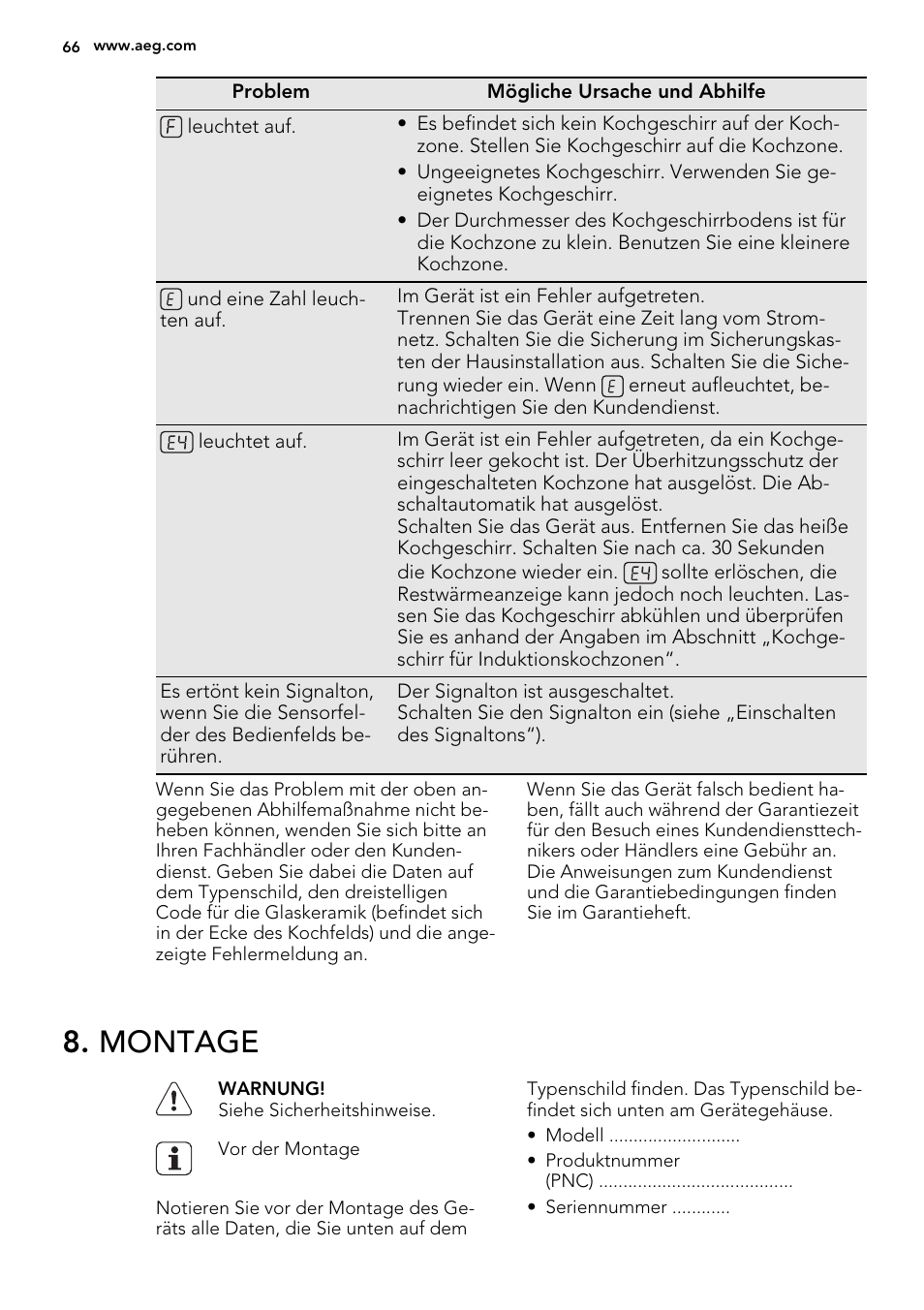 Montage | AEG HC451220EB User Manual | Page 66 / 72