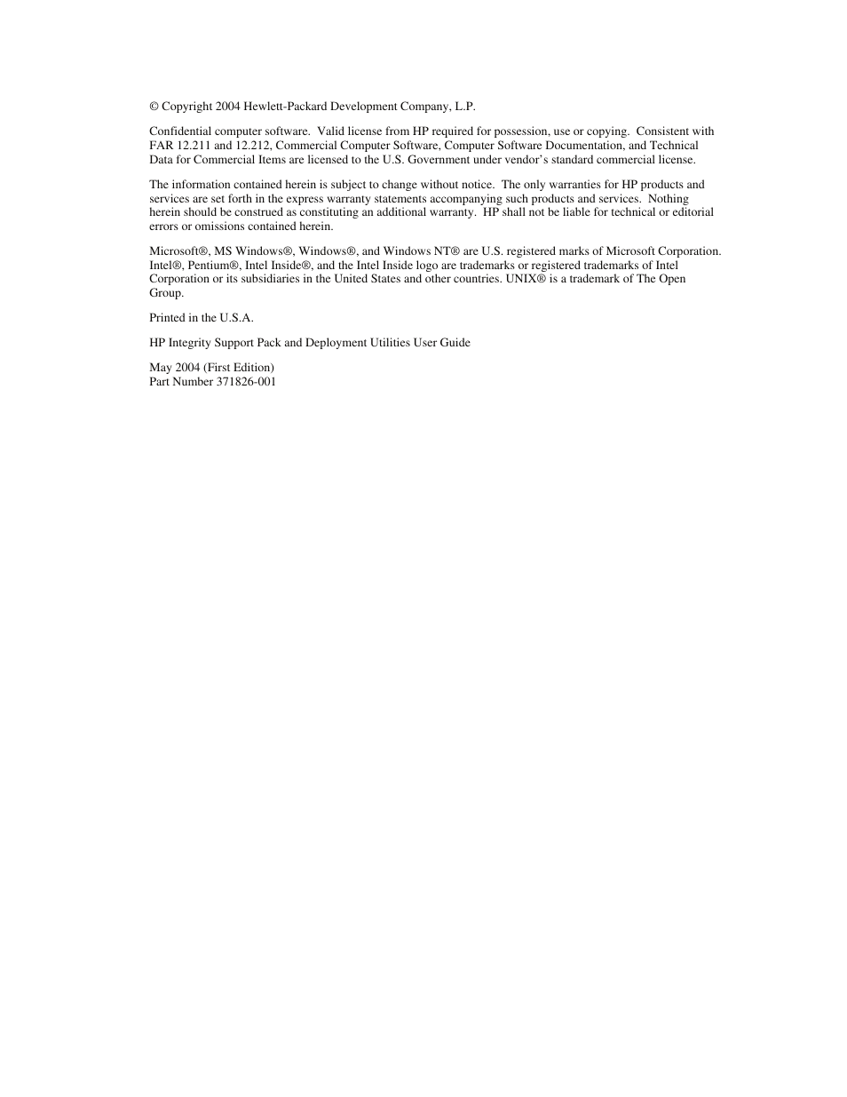 Notice | HP Integrity rx4640 Server User Manual | Page 2 / 48