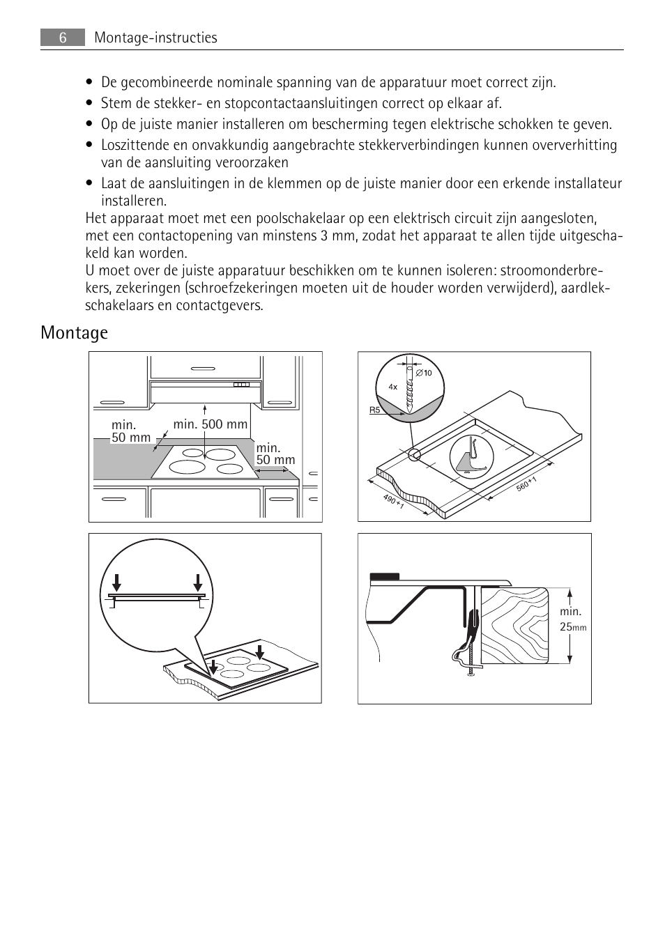 Montage | AEG HE604000H User Manual | Page 6 / 44