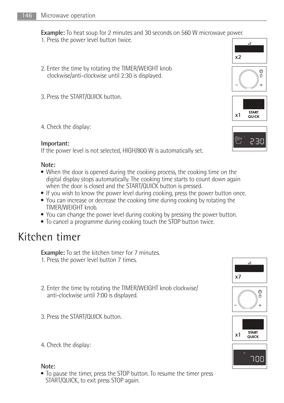 Kitchen timer, X2 x7 x1 | AEG MC1763E-M User Manual | Page 146 / 168