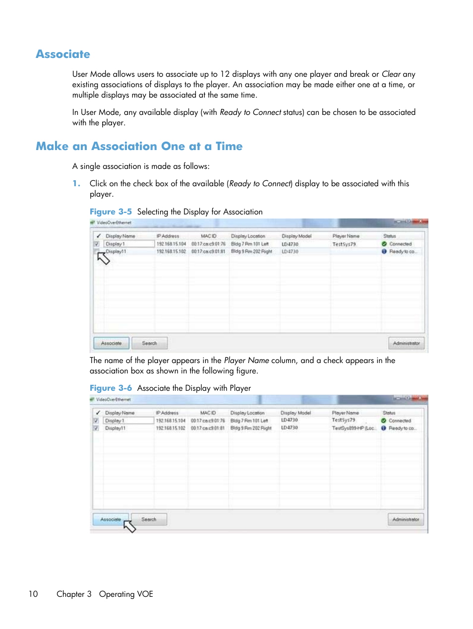 Associate, Make an association one at a time, Associate make an association one at a time | HP LD4730 47-inch Micro-Bezel Video Wall Display User Manual | Page 14 / 42