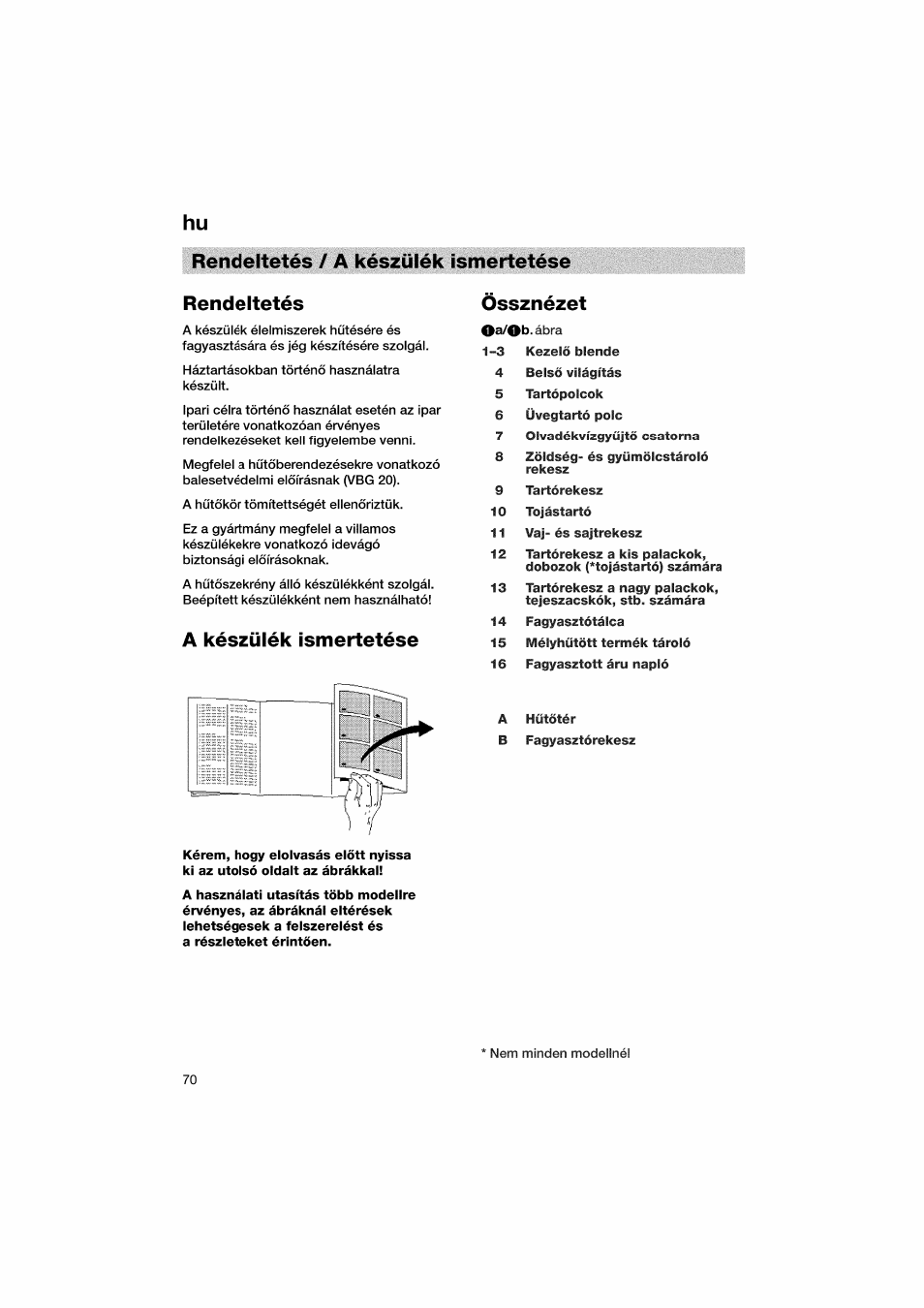 A késziilék ismertetése, Ossznézet | Bosch KGV36610 User Manual | Page 70 / 141