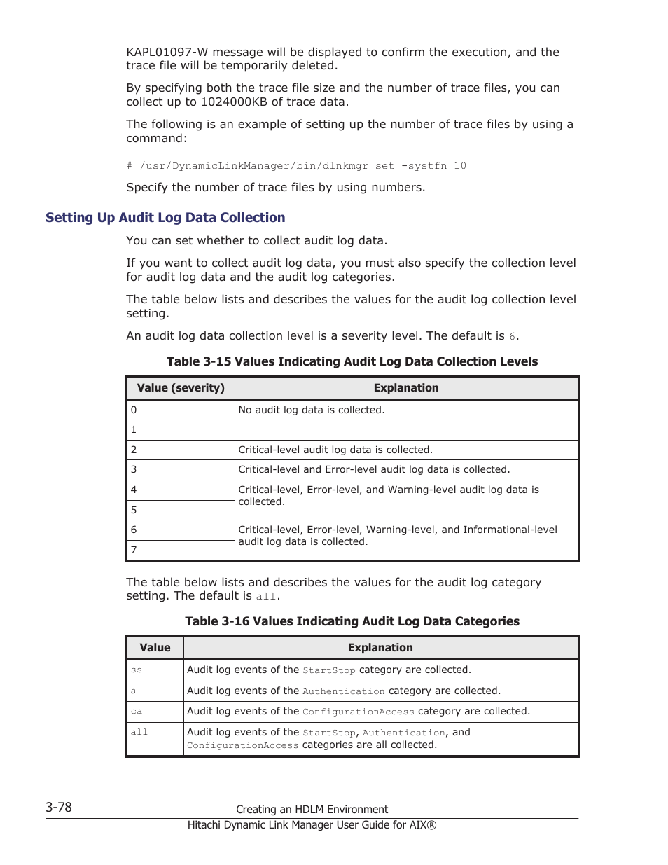 Setting up audit log data collection -78 | HP XP Racks User Manual | Page 140 / 460