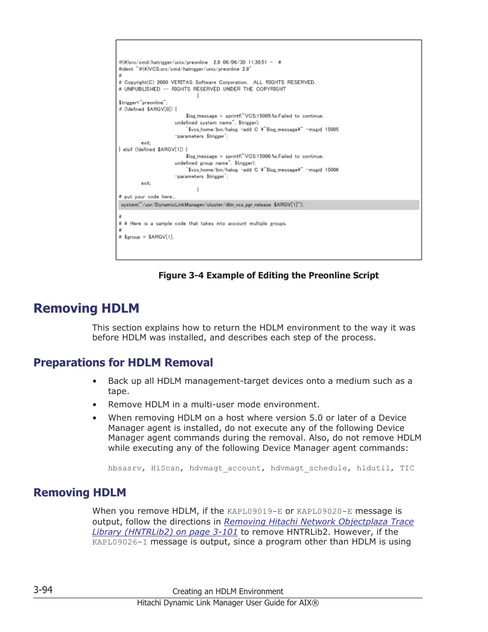 Removing hdlm, Preparations for hdlm removal, Removing hdlm -94 | Preparations for hdlm removal -94 | HP XP Racks User Manual | Page 156 / 460
