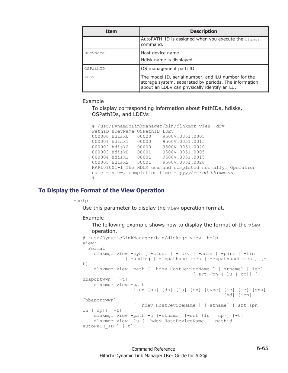 To display the format of the view operation -65 | HP XP Racks User Manual | Page 271 / 460