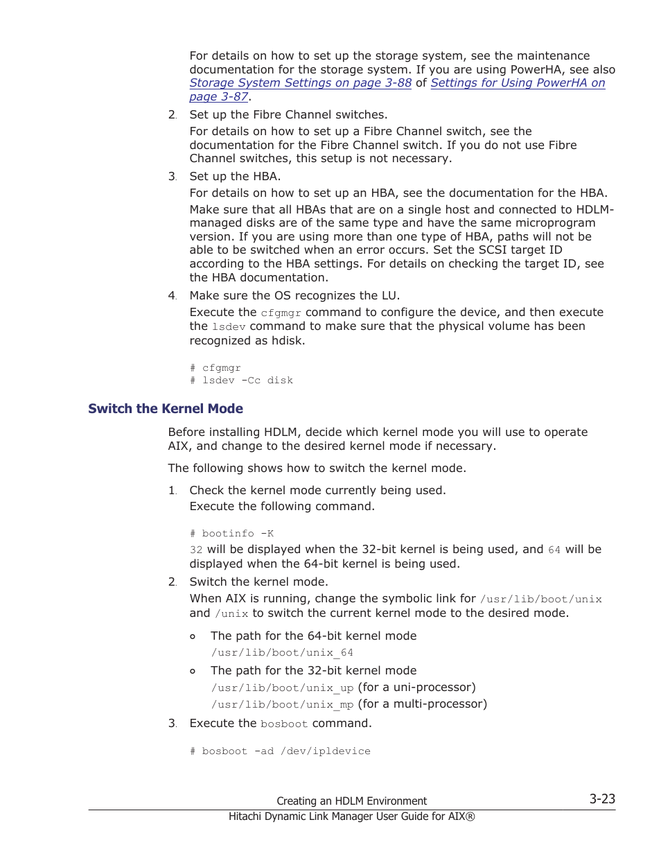Switch the kernel mode -23 | HP XP Racks User Manual | Page 85 / 460
