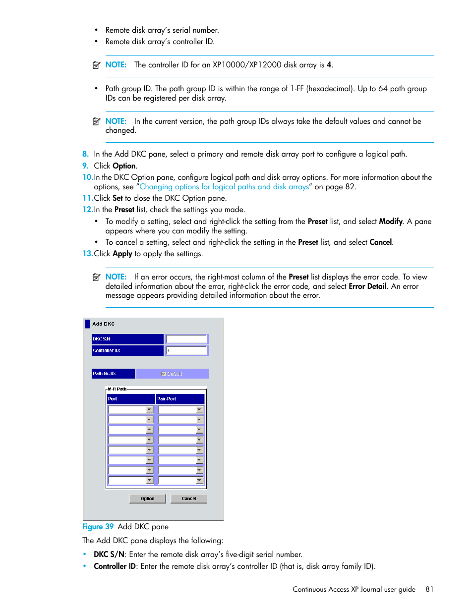 Figure 39 add dkc pane, 39 add dkc pane | HP StorageWorks XP Remote Web Console Software User Manual | Page 81 / 154
